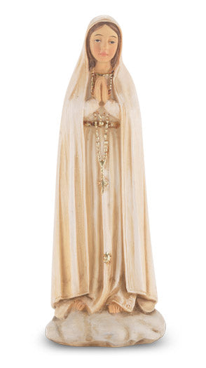 O.L. OF FATIMA HAND PAINTED SOLID RESIN STATUE