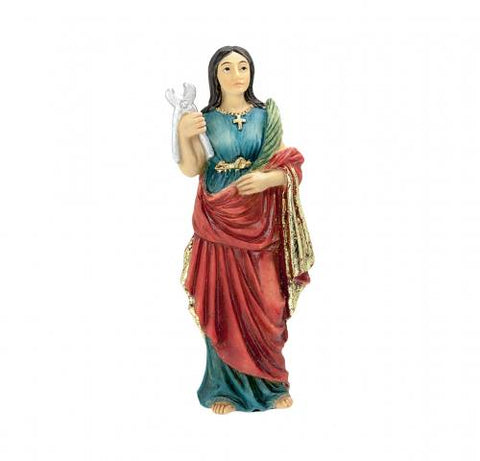 St. Agatha Hand Painted Solid Resin Statue With Holy Card/ Boxed