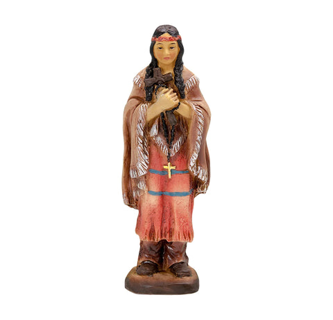 4" Saint Kateri Tekakwitha Resin Statue