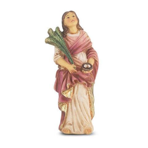 4" Cold Cast Resin Hand Painted Statue of Saint Lucy