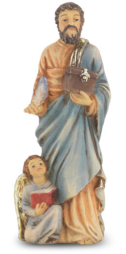 ST. MATTHEW HAND PAINTED SOLID RESIN STATUE