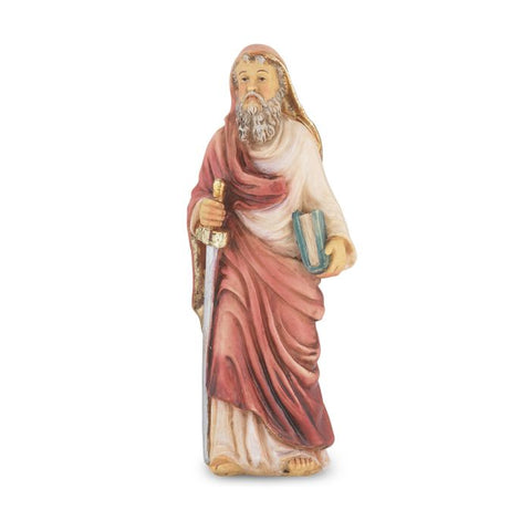 4" Cold Cast Resin Hand Painted Statue of Saint Paul