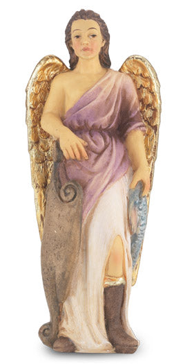 ST. RAPHAEL HAND PAINTED SOLID RESIN STATUE