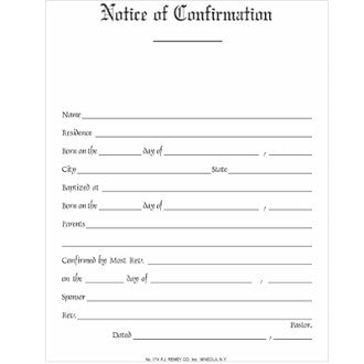 Notice of Confirmation -  - Patrick Baker & Sons
