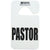 Pastor Auto Hang Tag, White, 2 3/4 x 3 3/4 inches