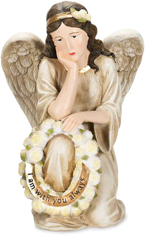 Roman 23-inch I Am with You Always Memorial Angel with Wreath