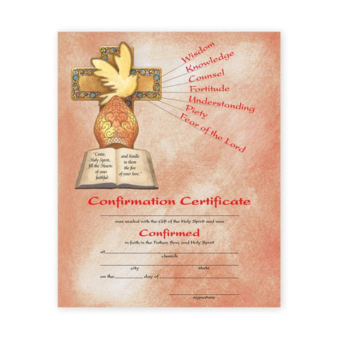 8" x 10" Confirmation Certificates