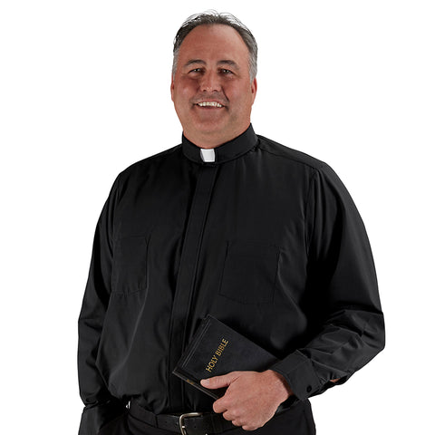222 Roomey Toomey™ Big & Tall Tab Collar Long Sleeve Clergy Shirt