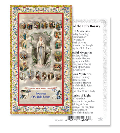 E734-212 MYSTERIES OF THE ROSAY PAPER HOLY CARD