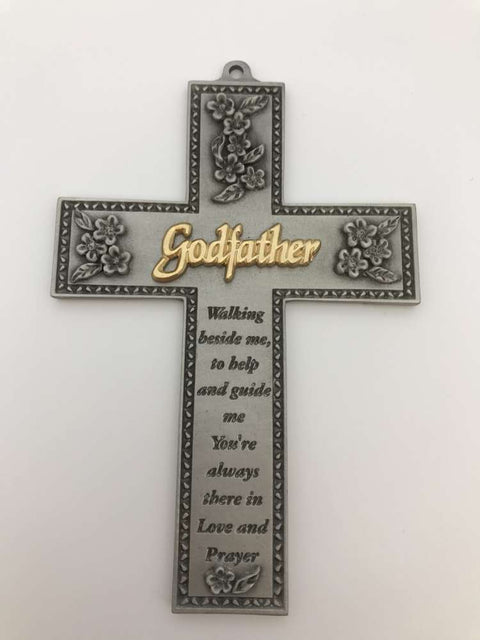 5" Pewter Godfather Wall Cross