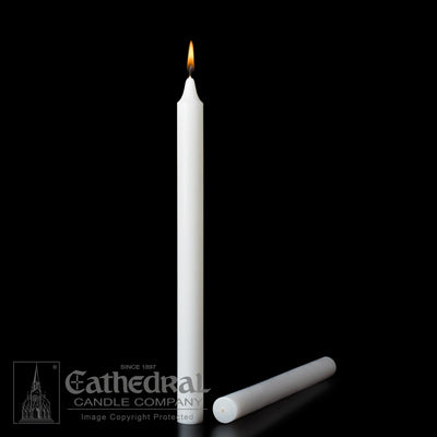 3/4" x 6-3/4"  Short 8 Stearine Brand White Molded Candles - Candles - Patrick Baker & Sons