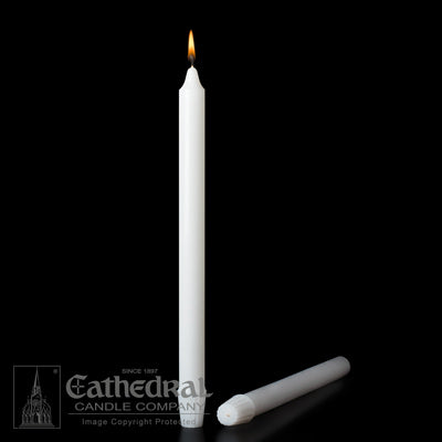 1-1/4" X 22-1/2" Short 1'S Stearine White Molded Candles - Candles - Patrick Baker & Sons