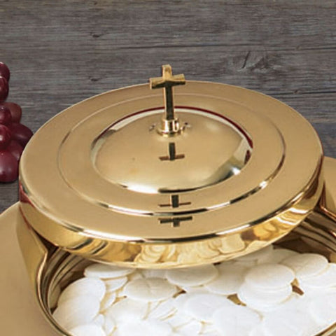 PD382BRS Brass Finish Stacking Bread Plate Cover