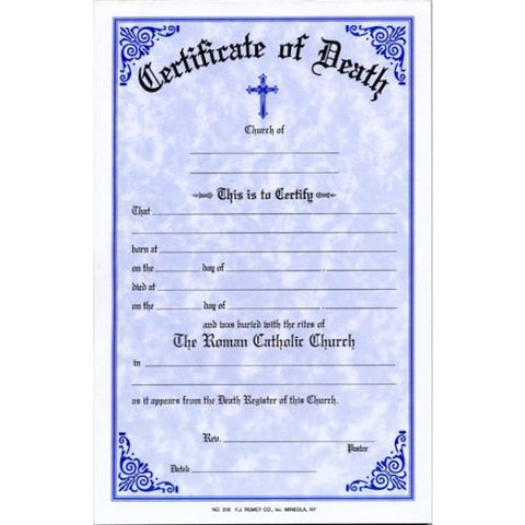 318 DEATH CERTIFICATE PAD OF 50