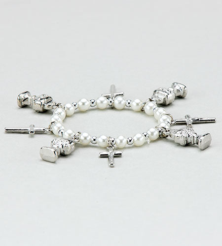 34304  STRETCH BRACELET with CHALICE & CROSSES