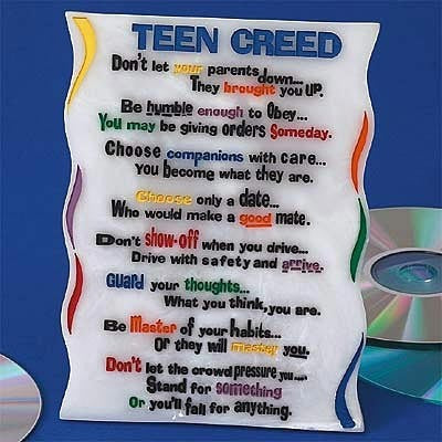36098  TEEN CREED MARBLE PLAQUE