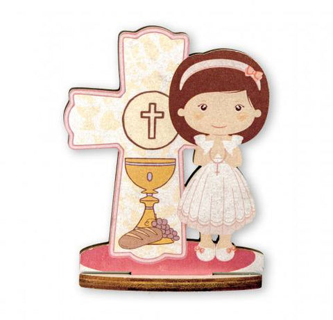 First Communion Girl Wood