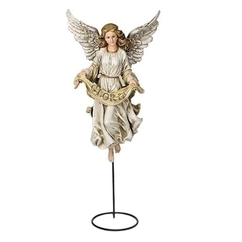 30"H ANGEL ON STAND 27" SCALE NATIVITY 39530 - Nativities - Patrick Baker & Sons