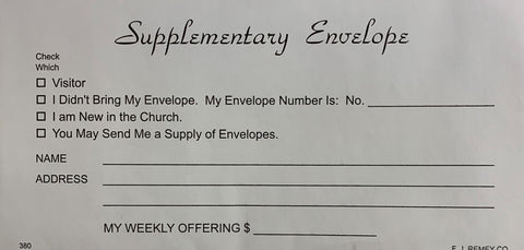 380 Supplementary Envelope  Per 100