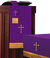 3pc Parament Set Hunter/Purple Crosses 12692 - Altar Linens, Parament - Patrick Baker & Sons