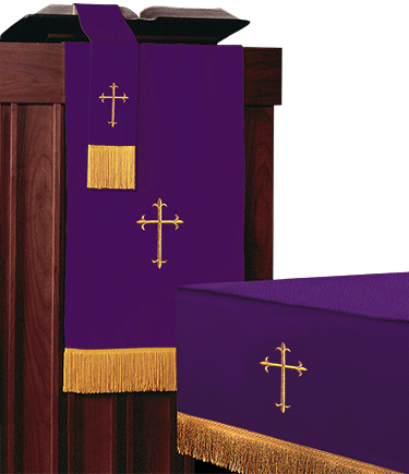 3pc Parament Set Forest/Purple Crosses 15082 - Altar Linens, Parament - Patrick Baker & Sons