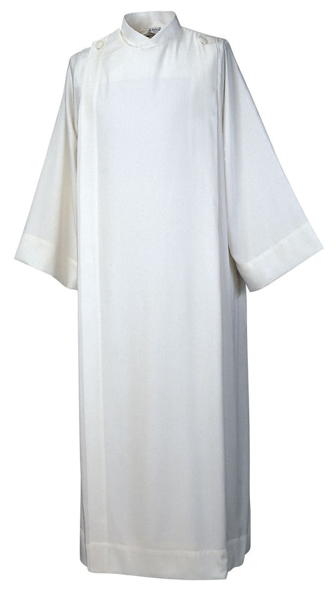 447-XL  IVORY FRONT WRAP  ALB WITH BUTTONS