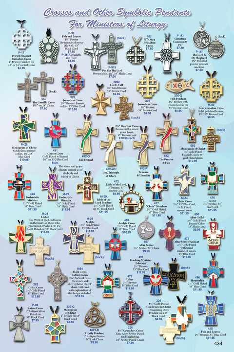 Crosses and Other Symbolic Pendants for Ministers of Liturgy - Lapel Pins - Patrick Baker & Sons