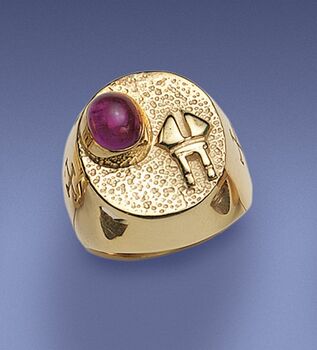 Bishop's Ring 4365  Amethyst Gold Plated Sterling