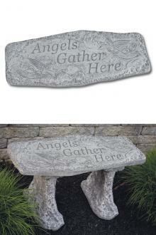 Angels Gather Here Stone Bench - Pick Up Only-Call 860-863-4037