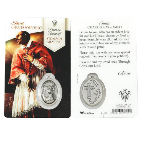 HEALING – ST. CHARLES PRAYER CARD WITH MEDAL