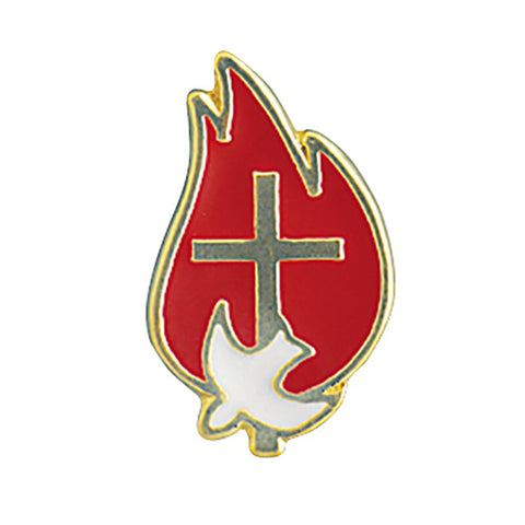 t05/0798/g Flame/Cross Dove Pin