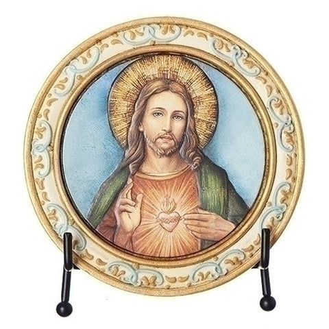600040 SACRED HEART PLAQUE ON STAND