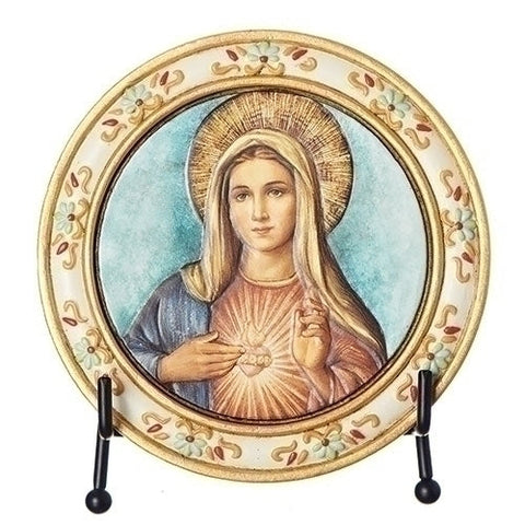 600043 IMMACULATE HEART PLAQUE ON STAND