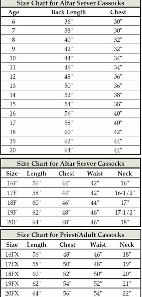 600 Altar Server Cassock
