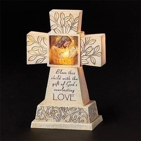 6.75"H LED JESUS LOVES ME CROSS NIGHT LIGHT