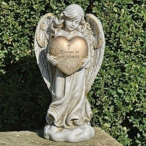 12.25"H MEMORIAL HEART ANGEL