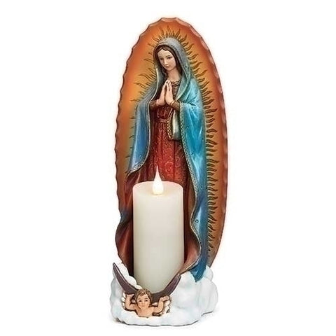 602127---11.25"H OUR LADY OF GUADALUPE FIGURE ONLY CANDLE NOT INCLUDED