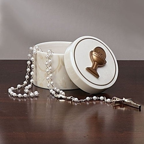63089 COMMUNION ROSARY/KEEPSAKE BOX VINES AND BRANCHES/ROSARY NOT INCLUDED