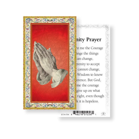 E734-704 SERENITY PRAYER PAPER HOLY CARD