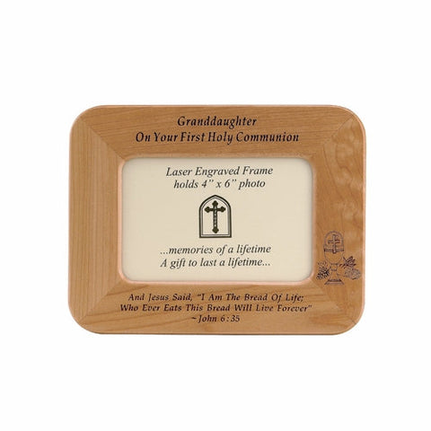 SP20119  Maple Wood Granddaughter First Holy Communion Photo Frame