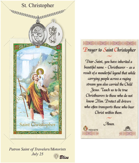 St. Christopher Prayer Card & Medal for Basketball Players