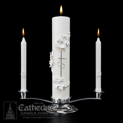 Copy of Holy Matrimony Silver and White Unity Candle Set - Candles - Patrick Baker & Sons