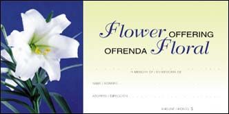 8448 Offering Envelope | Flower Offering | Easter Lily | Bilingual