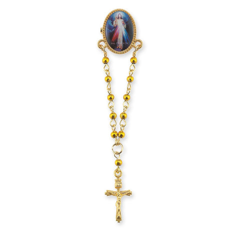 Divine Mercy Gold Plated Oval Lapel Pin