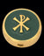 Communion Pyx  Green Enamel Gold Chi Rho 6 Host Capacity