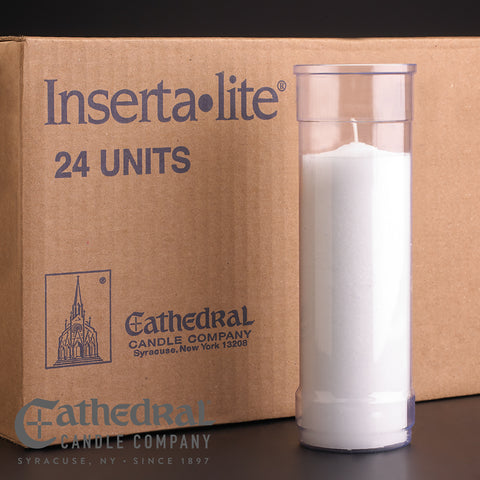 Clear Plastic Inserta-Lite Candles, Sold by the Case - Candles - Patrick Baker & Sons