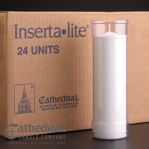 Clear Plastic Inserta-Lite Candles, Sold by the Case - Candles - Patrick Baker & Sons
