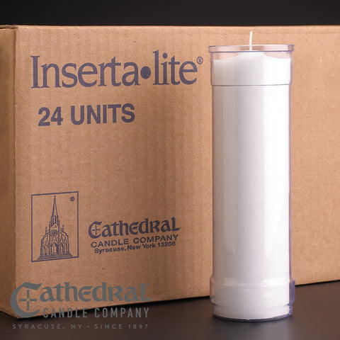 Clear Plastic Inserta-Lite Candles, Sold by the Case - Candles - Patrick Baker & Sons