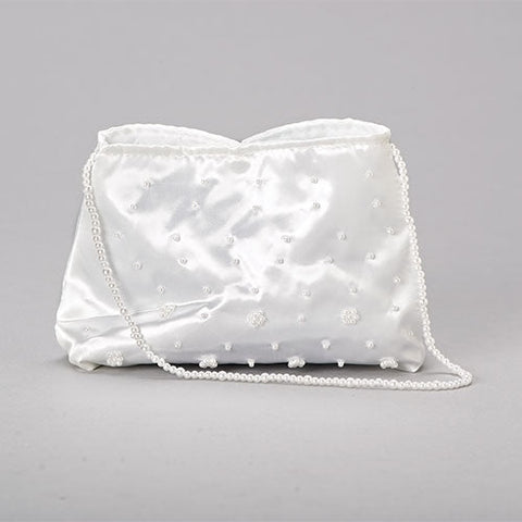 91160   BEADED COMMUNION PURSE SATIN W/PEARL HANDLE
