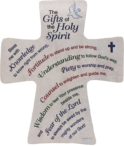 36302  Gifts of the Holy Spirit Cross Plaque - 7 1/2